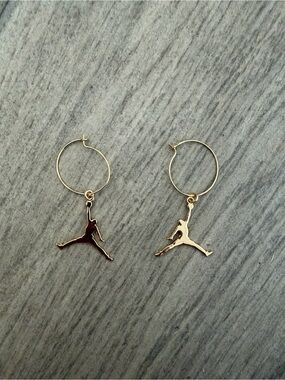 Jordan Gold Jumpman Hoop Earrings